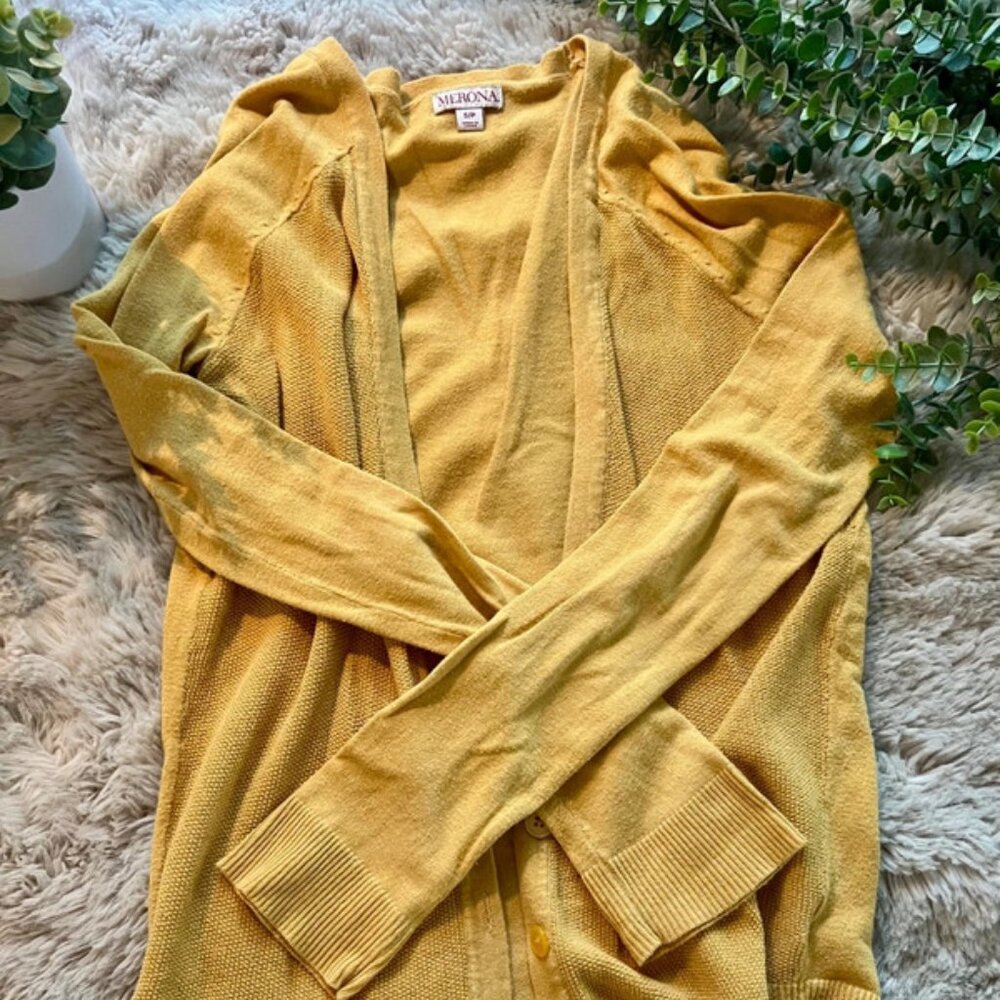 Yellow Merona Cardigan Sweater - Size S/P